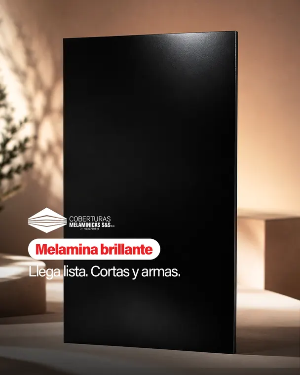 Cobermelass: melamina brillante